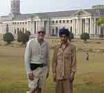 Allen and Raj in DehraDun with the Forest Research Institute building behind